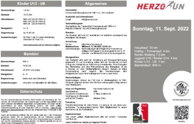 TSH Laufsport: HerzoRun Ausschreibung