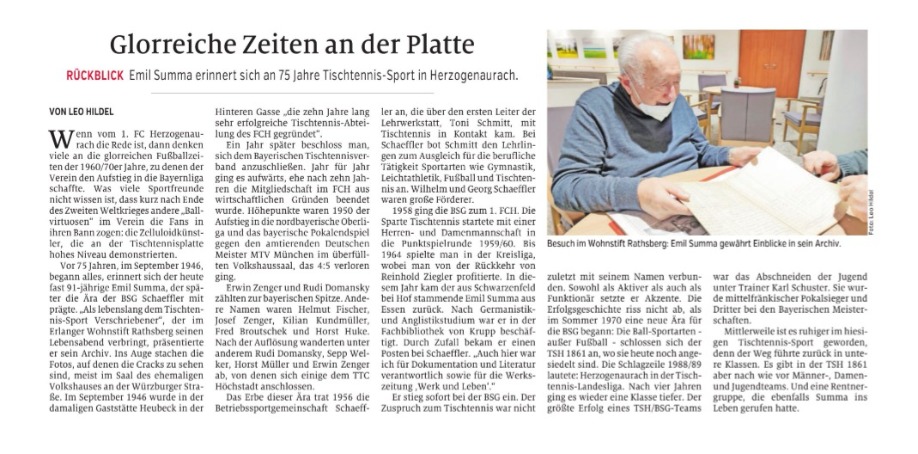 TSH Tischtennis - Presse 2022